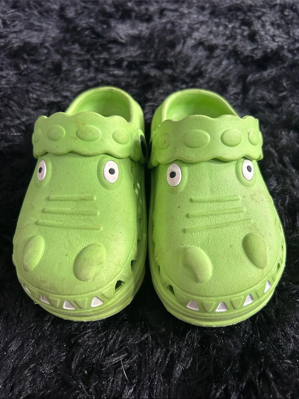 Kids Green Crocodile Slip-On Sandals with Heel Strap